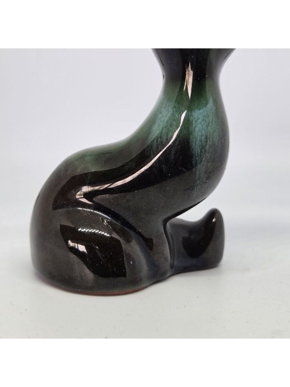 Blue Mountain Pottery 2.75" Fox Mid Century Figurine Art Retro Green Deip Glaze - Picture 5 of 13